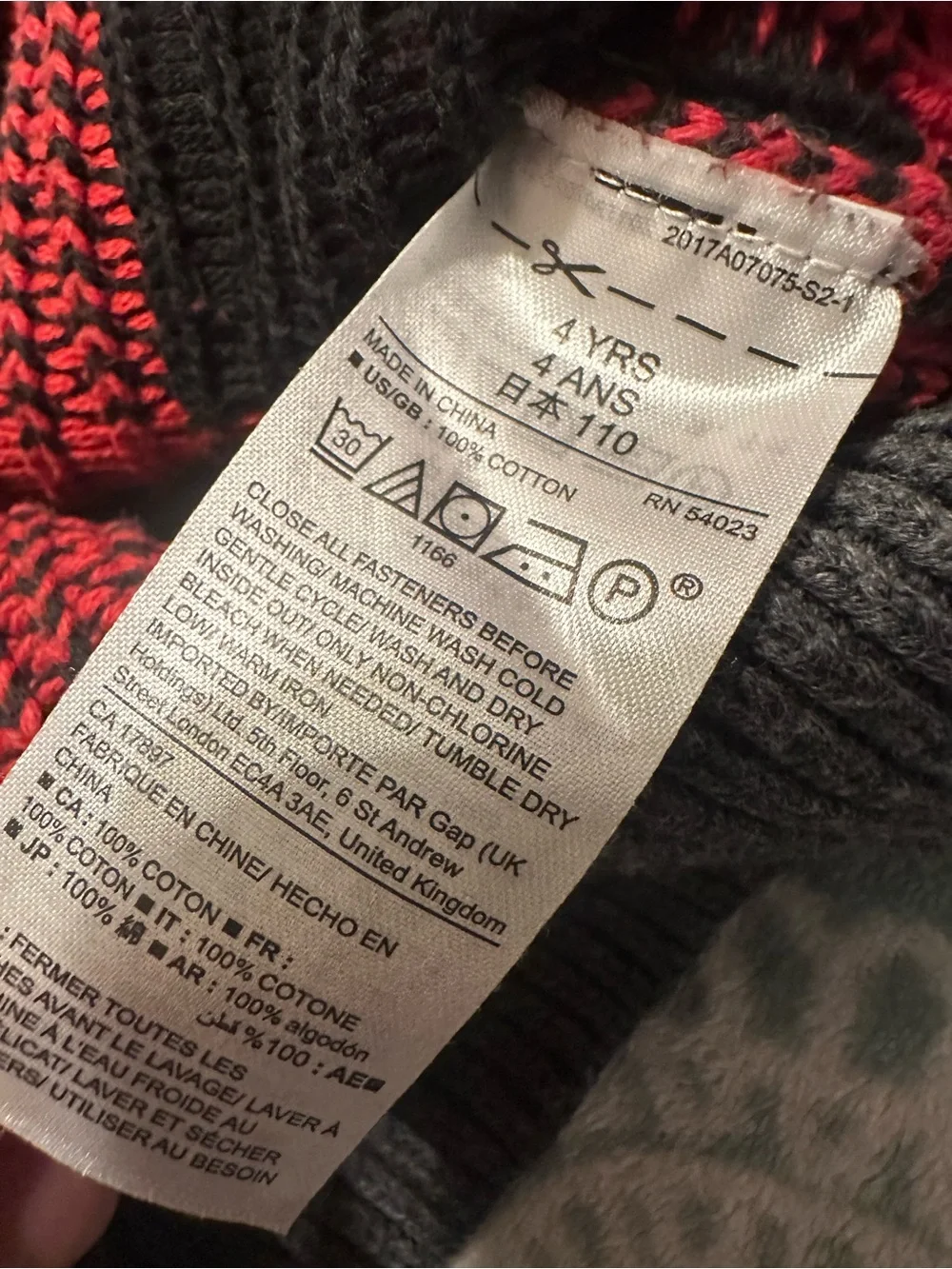 BabyGap Red & Black Buffalo Plaid Button Cardigan
